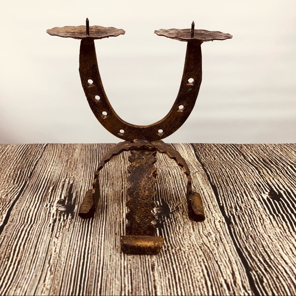 Vintage Horseshoe candle holder Handcrafted in Spain